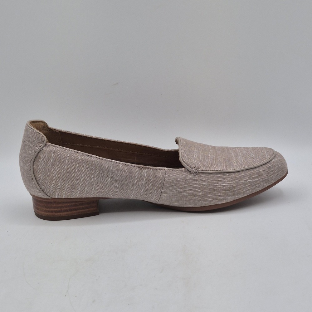 Clarks Shoes Womens Size 9.5 Taupe Textile Loafer Flats Slip On Low Heel EU 41 - Picture 2 of 12